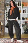 Terry B Lantern Sleeve Sweatshirt Coffee Bean